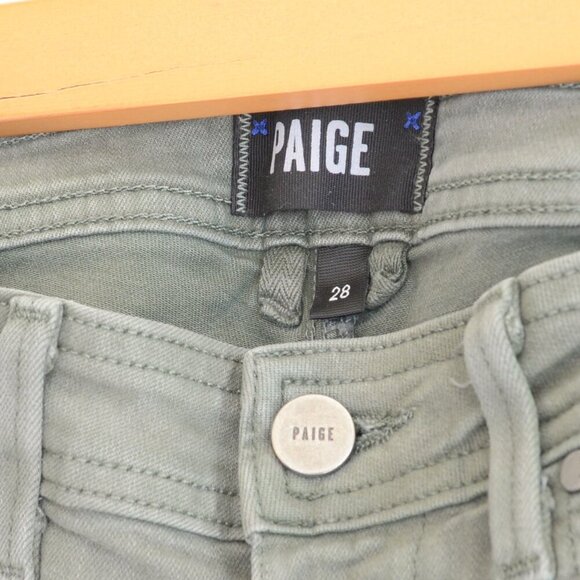 Paige Hoxton High-Rise Cargo Green Jeans Sz 28 - Picture 4 of 8